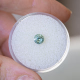 0.77CT ROUND MADAGASCAR SAPPHIRE, BRIGHT SKY BLUE WITH TEAL, 5.05X3.77MM