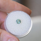 0.77CT ROUND MADAGASCAR SAPPHIRE, BRIGHT SKY BLUE WITH TEAL, 5.05X3.77MM