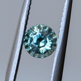 0.77CT ROUND MADAGASCAR SAPPHIRE, BRIGHT SKY BLUE WITH TEAL, 5.05X3.77MM