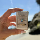 2.13ct Untreated Blue Madagascar Sapphire Vine Cathedral Four Prong Ring in 14k Yellow Gold