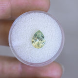 2.22CT PRECISION CUT PEAR MONTANA SAPPHIRE, LIGHT SPRING AND SEAFOAM GREEN, 10.24X7.31X4.61MM