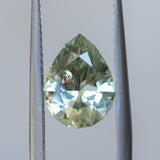 2.22CT PRECISION CUT PEAR MONTANA SAPPHIRE, LIGHT SPRING AND SEAFOAM GREEN, 10.24X7.31X4.61MM