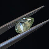 2.22CT PRECISION CUT PEAR MONTANA SAPPHIRE, LIGHT SPRING AND SEAFOAM GREEN, 10.24X7.31X4.61MM