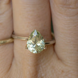 2.22CT PRECISION CUT PEAR MONTANA SAPPHIRE, LIGHT SPRING AND SEAFOAM GREEN, 10.24X7.31X4.61MM