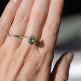 2.22CT PRECISION CUT PEAR MONTANA SAPPHIRE, LIGHT SPRING AND SEAFOAM GREEN, 10.24X7.31X4.61MM