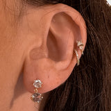 Montana Sapphire and Lab Grown Diamond "Raindrop" Earrings in 14k Yellow Gold