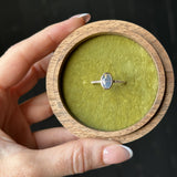 2.01ct Untreated Opalescent Oval Sapphire Low Profile Bezel Solitaire Ring with Pavé Set Diamonds in 14k Yellow Gold