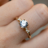 1.36ct Lavender Purple-Blue Montana Sapphire and Diamond Starry Night Low Profile Solitaire in 14k Yellow Gold