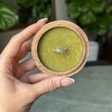 2.01ct Untreated Opalescent Oval Sapphire Low Profile Bezel Solitaire Ring with Pavé Set Diamonds in 14k Yellow Gold