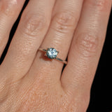 0.98CT PRECISION CUT ROUND MONTANA SAPPHIRE, SILVERY BLUE, 5.75X3.91MM