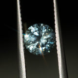 0.98CT PRECISION CUT ROUND MONTANA SAPPHIRE, SILVERY BLUE, 5.75X3.91MM