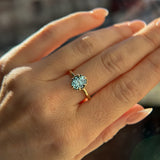 1.94ct Oval Precision Cut Untreated Blue Montana Sapphire Scallop Cup Solitaire in 14k Yellow Gold