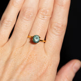 1.56CT FANCY ELONGATED PRECISION CUT CUSHION MONTANA SAPPHIRE, TEAL GREEN, 7.3X6.3X4.6MM