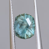 1.56CT FANCY ELONGATED PRECISION CUT CUSHION MONTANA SAPPHIRE, TEAL GREEN, 7.3X6.3X4.6MM