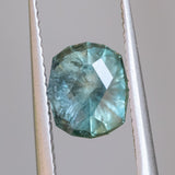 1.56CT FANCY ELONGATED PRECISION CUT CUSHION MONTANA SAPPHIRE, TEAL GREEN, 7.3X6.3X4.6MM