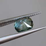 1.56CT FANCY ELONGATED PRECISION CUT CUSHION MONTANA SAPPHIRE, TEAL GREEN, 7.3X6.3X4.6MM