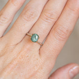 1.56CT FANCY ELONGATED PRECISION CUT CUSHION MONTANA SAPPHIRE, TEAL GREEN, 7.3X6.3X4.6MM