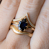 1.88ct Geo Portrait Pear Australian Sapphire Low Profile 8 Prong Solitaire in 14k Yellow Gold