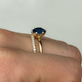 2.23ct Round Royal Blue Sapphire Scallop Cup Solitaire in 14k Yellow Gold
