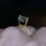 2.46CT RADIANT CUT MONTANA SAPPHIRE, TEAL BLUE GREEN-GREY, 7.71X7.07X5MM, UNTREATED - APPRAISED STONE