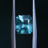 2.46CT RADIANT CUT MONTANA SAPPHIRE, TEAL BLUE GREEN-GREY, 7.71X7.07X5MM, UNTREATED - APPRAISED STONE