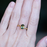 1.53CT OVAL AUSTRALIAN SAPPHIRE, PARTI GREEN BLUE YELLOW, 8.1X5.6X3.74MM