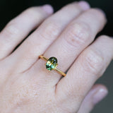 1.53CT OVAL AUSTRALIAN SAPPHIRE, PARTI GREEN BLUE YELLOW, 8.1X5.6X3.74MM