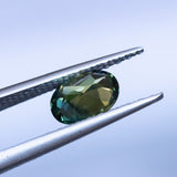 1.53CT OVAL AUSTRALIAN SAPPHIRE, PARTI GREEN BLUE YELLOW, 8.1X5.6X3.74MM