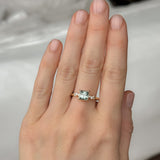 1.52ct Princess Cut Montana Sapphire and Diamond Starry Night Low Profile Solitaire in 14k Yellow Gold