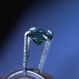 1.63CT MADAGASCAR PEAR SAPPHIRE, SILKY MEDIUM LIGHT TEAL GREEN, UNTREATED, 9.26X6.20X3.96MM