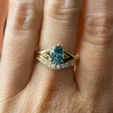 1.46ct Oval Precision Cut Montana Sapphire Low Profile Six Prong Split Shank Solitaire in 14k Yellow Gold