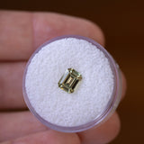 40% OFF 1.25CT EMERALD CUT AUSTRALIAN SAPPHIRE, LIGHT YELLOW-GREEN, 7.0X5.5MM, UNTREATED