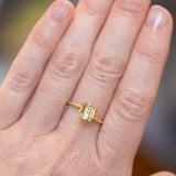 40% OFF 1.25CT EMERALD CUT AUSTRALIAN SAPPHIRE, LIGHT YELLOW-GREEN, 7.0X5.5MM, UNTREATED