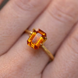 40% OFF 2.20CT EMERALD CUT MADAGASCAR SAPPHIRE, BICOLOR ORANGE AND YELLOW, 8.73X6.19X3.98MM