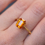 40% OFF 2.20CT EMERALD CUT MADAGASCAR SAPPHIRE, BICOLOR ORANGE AND YELLOW, 8.73X6.19X3.98MM