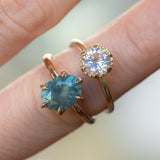 1.18ct Round Silky White-Glowing Precision Cut Sapphire Scallop Cup Solitaire in 14k Yellow Gold