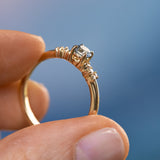 Blue Sapphire and Diamond "Micro" Starry Night Low Profile Solitaire in 14k Yellow Gold