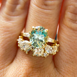 Mixed Shape Natural Diamond Cluster Ring in 18k Yellow Gold