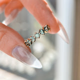 9-Stone Madagascar Sapphire Compass Set Low Profile Line Band