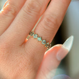 9-Stone Madagascar Sapphire Compass Set Low Profile Line Band