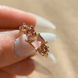 Pink Spinel, Garnet and Tourmaline Mosaic Ring in 14k Yellow Gold