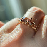 Pink Spinel, Garnet and Tourmaline Mosaic Ring in 14k Yellow Gold