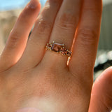 Pink Spinel, Garnet and Tourmaline Mosaic Ring in 14k Yellow Gold