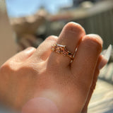 Pink Spinel, Garnet and Tourmaline Mosaic Ring in 14k Yellow Gold