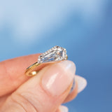 1.80ct Sky Blue sapphire and Semi Diamond Halo Two Tone Ring in 18k Yellow Gold and Platinum