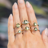 2.10ct Untreated Green Parti Nigerian Oval Sapphire Six Prong Evergreen Solitaire in 14k Yellow Gold