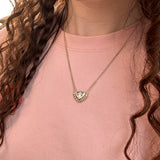 2.12ct Fancy Untreated Trillion White Sapphire Vine Frame Necklace in 14k Yellow Gold