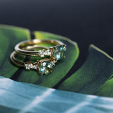 1.01ct Montana Sapphire and Diamond Starry Night Low Profile Solitaire in 14k Yellow Gold