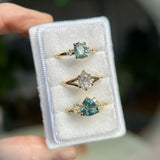 1.18ct Natural Canadian Pear Modern "Antique Cut" Diamond Low Profile Six Prong Split Shank Solitaire in 14k Yellow Gold