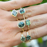 2.38ct Untreated Oval Parti Sapphire Antique-Style Diamond Halo Ring in 18k Yellow Gold